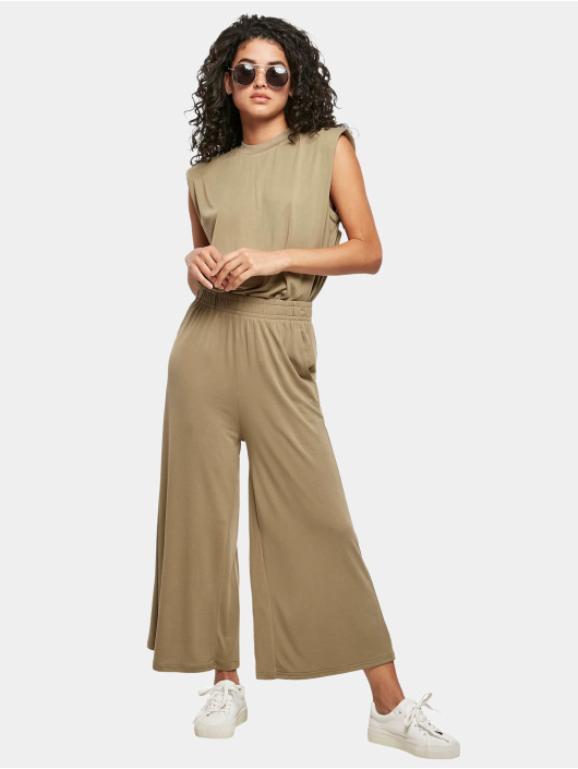 Urban Classics Tops sans manche Ladies Modal Padded Shoulder kaki